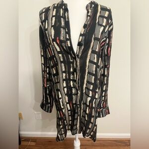 **ASOS** Abstract Patterned Long-Sleeve Button-Down Dress